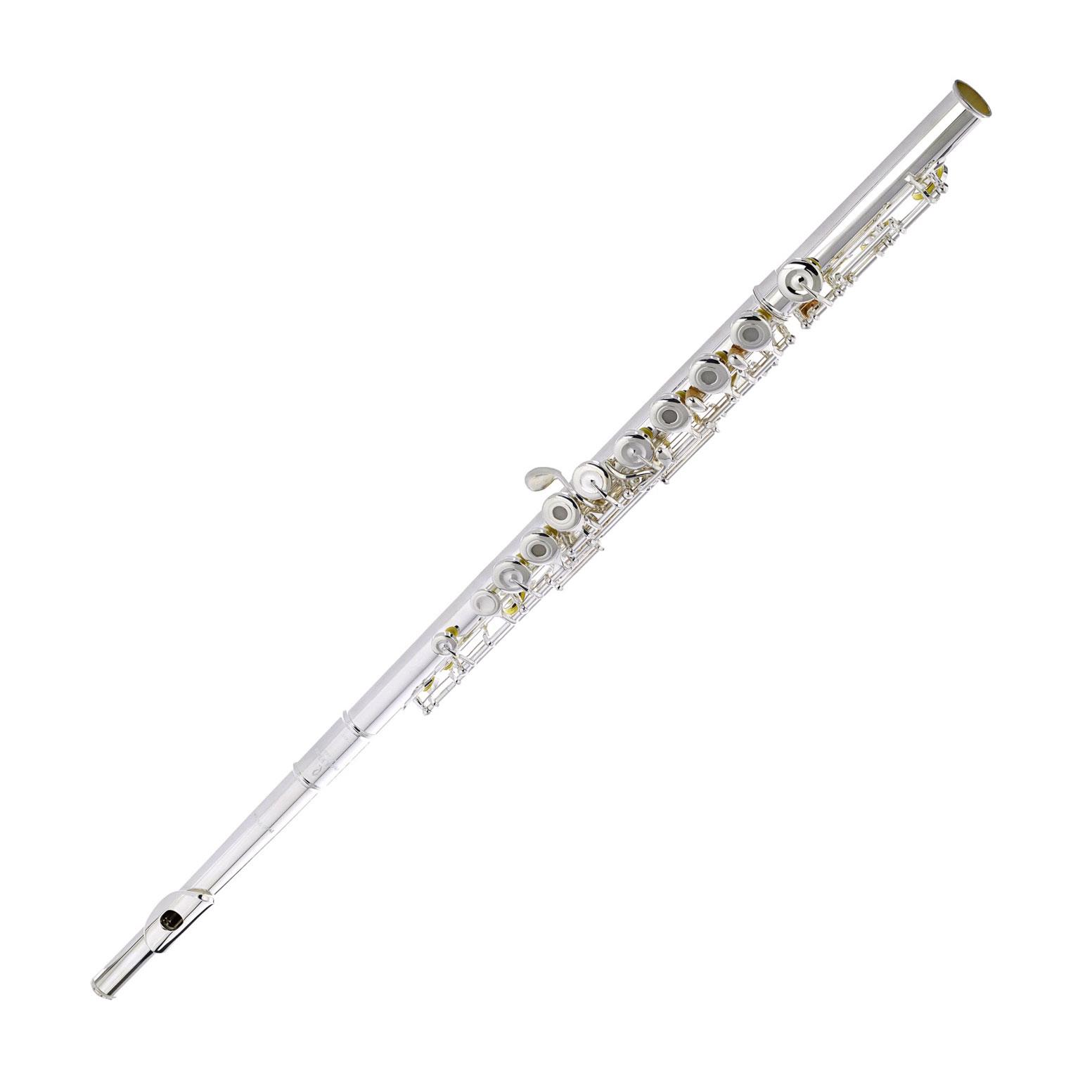 Flauto Pearl Flutes PF-665RE Quantz fori aperti non in linea mi snodato  argentato