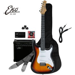 Chitarra Elettrica con Amplificatore 15W e Accessori Nera e Verde