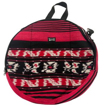 Borsa Tamburo a cornice 45cm Terre' IKAT red