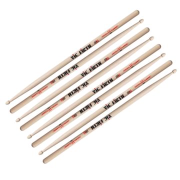 Bacchette Vic Firth American Classic 7A Hickory Punta Legno Goccia 4 paia