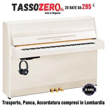 Pianoforte Verticale Yamaha B1 Silent SC2 bianco lucido cm.109