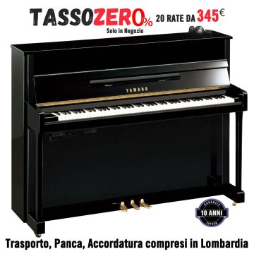 Pianoforte Verticale Silent Yamaha B2 SC3 nero lucido cm 113