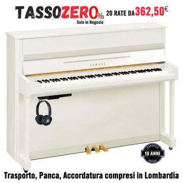 Pianoforte Verticale Silent Yamaha B2-SC2 bianco lucido a.cm 113