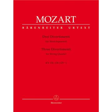 Three Divertimenti KV136-138 Wolfgang Amadeus Mozart Set of Parts - Quartetto di archi