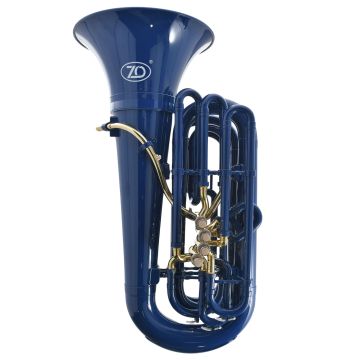 Tuba plastica ZO ZTU20 3/4 Hybrid blu e pistoni oro in ottone