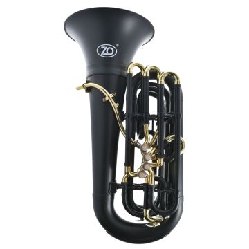 Tuba plastica ZO ZTU20 3/4 Hybrid nera opaca e pistoni oro in ottone