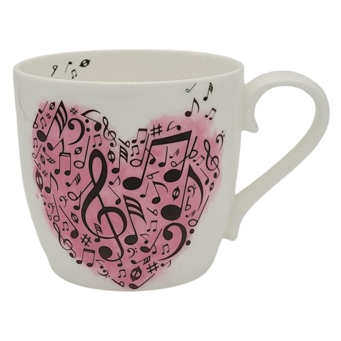 Tazza Musik-Boutique Love is the Keycuore rosa e note