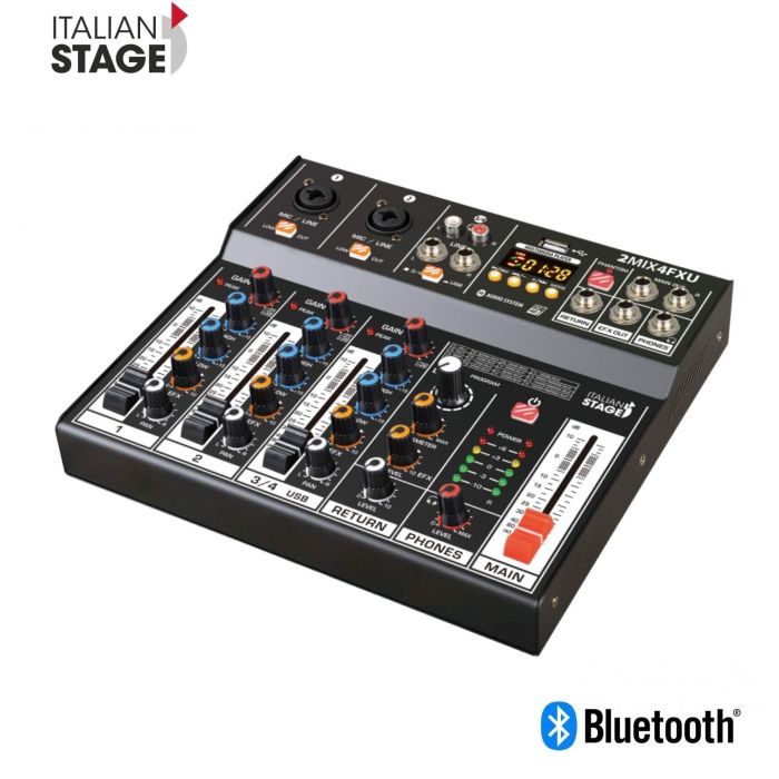 Italian Stage IS 2MIX4FXU Mixer audio stereo 4 canali + DSP Multi FX e