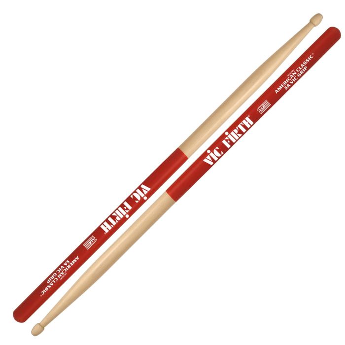 Bacchette Vic Firth American Classic 5A VicGrip Hickory Punta Legno Goccia